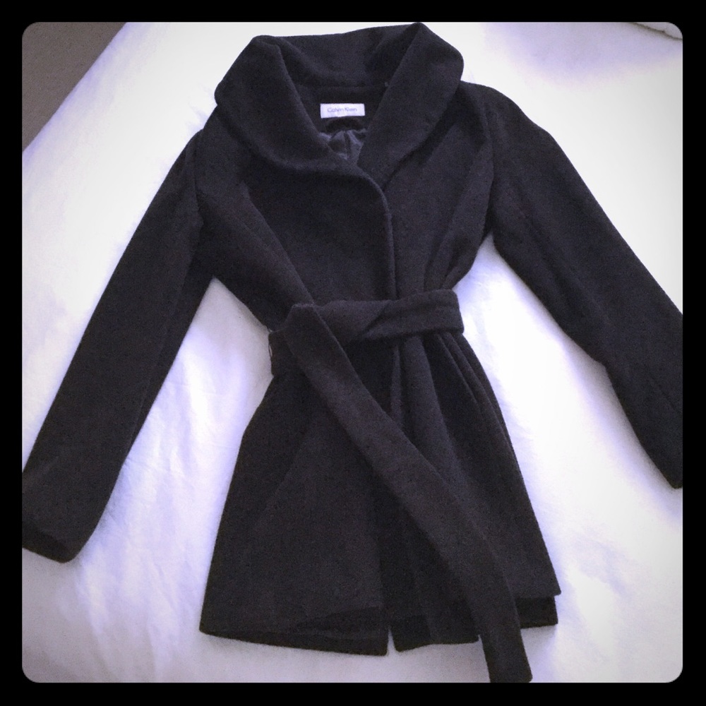 Calvin Klein Wool Brown Coat